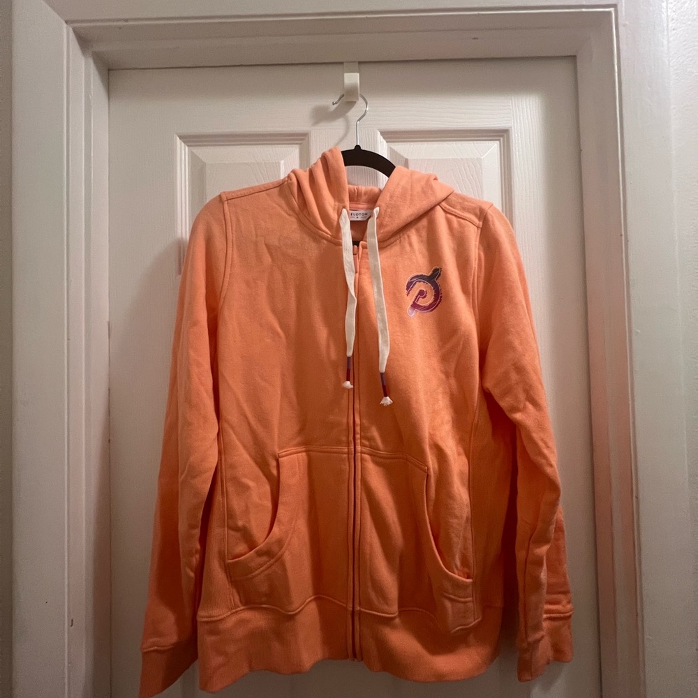 Peloton Orange Zip-Up Hoodie